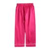 MYGBCPJS 2 Piece Kids Satin Pajamas Set Button-Down Sleepwear Loungewear PJS Shorts Sleeve Tops + Pants Rose Red view 4