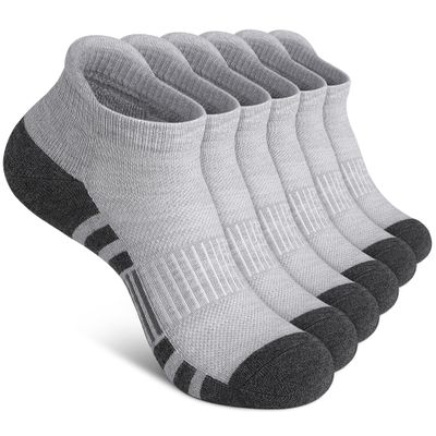 Felicigeely Ankle Athletic Running Socks Low Cut Sports Socks Breathable Cushioned Tab Socks for Men Women 6 Pairs