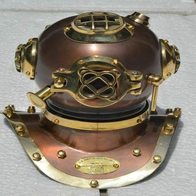 Antique Nautical US Navy Mark V Brass Diving Divers Marine Beautiful Scuba Mini Helmet Replica