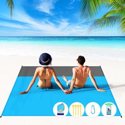 BYDOLL Beach Blanket Waterproof Sandproof 78''81'' Suits1-4 Adults Compact Lightweight Oversized Sand-Free Blanket Large Picnic Mat for Beach Travel Camping Hiking