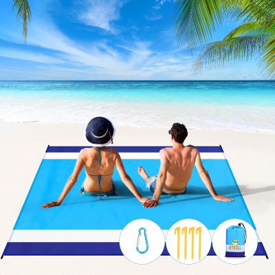 BYDOLL Beach Blanket Waterproof Sandproof 78''81'' 1-5 Adults Oversized Lightweight Large Picnic Mat Waterproof Sandproof Blanket for Beach Camping Hiking Travel