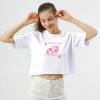 KEEVICI Girls' Cute Strawberry Cow Print T Shirts Short Sleeve Crop Cotton Tops (White,XL,) view 2