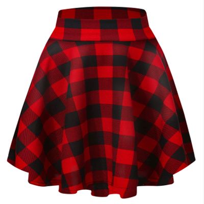 EXCHIC Women's Casual Stretchy Flared Mini Skater Skirt Basic A-Line Pleated Midi Skirt (L, 11)