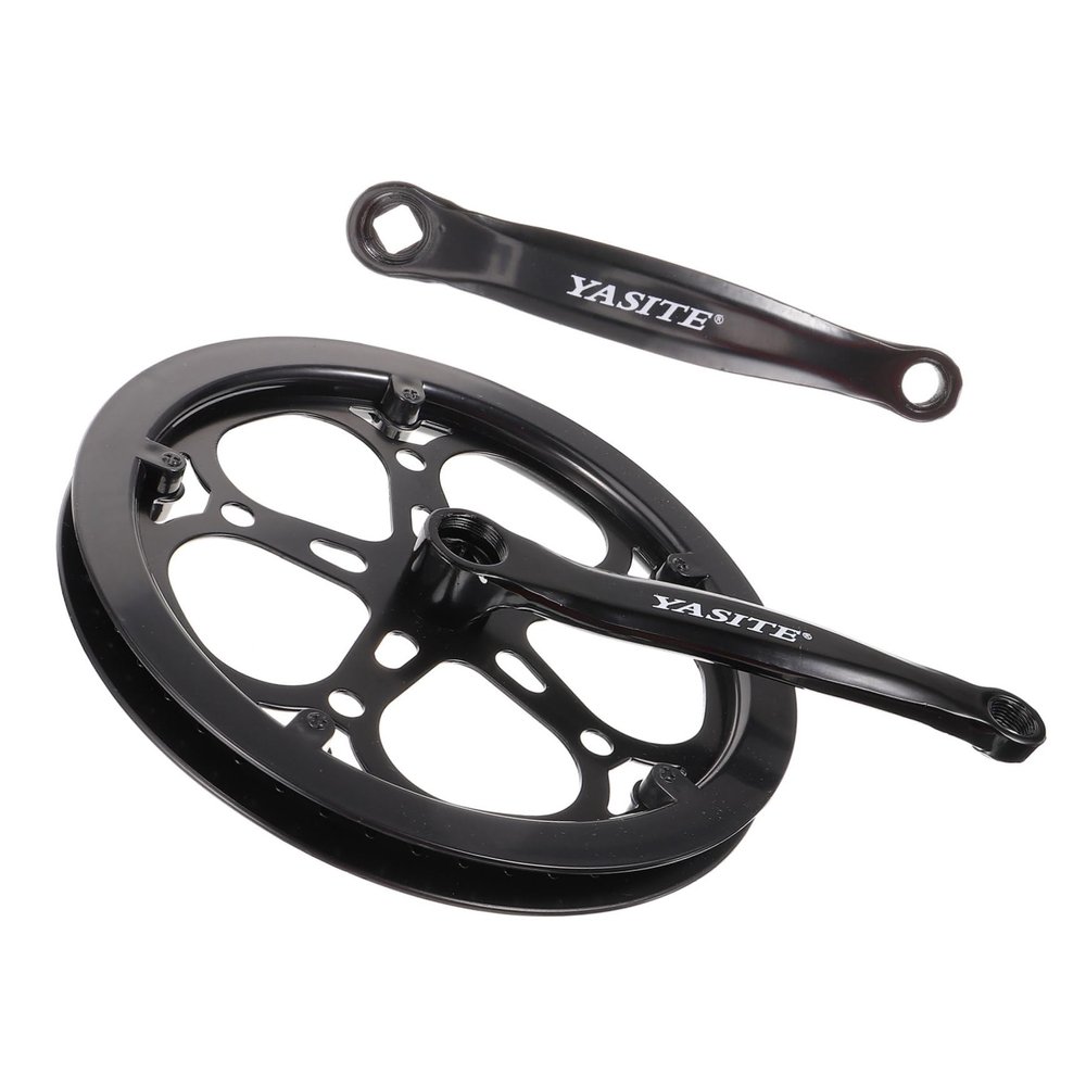 BESPORTBLE Single Gear Bike Crankset Kit Metal Sprocket Gear 170mm Crank Arm Easy Install Accessory