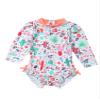 Freebily Baby Girls One Piece Bathing Suit Ruffled Back Swimsuit Rash Guard with UPF 50+ Orange 0-3 Months view 2