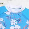 Hansber Kids Girls 2 Piece Rashguard Tankini Swimsuit Floral Short Sleeve Shirt with Boyshorts Bathing Suit Blue 6 view 4
