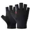 GREUS Men Women Half Finger Cycling Gloves Mittens Cool Thin Fingerless Driving Gloves Shockproof Non-Slip Stretchy Sun Protection Gloves for Motorcycle Running Hiking view 2