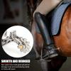 EVTSCAN Horse Spurs for Boots Stainless Steel West Cowboy Exquisite Pattern Horse Boot Spurs Decoration for Equestrian Competition Entertainment view 3