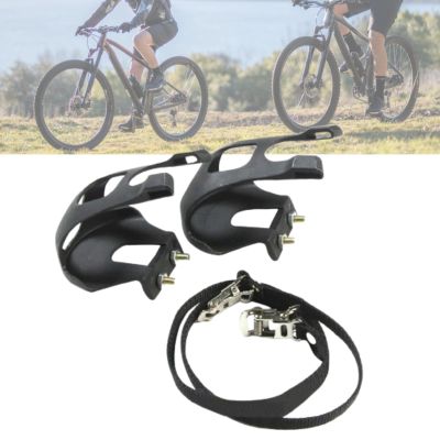 1 Pair Bike Pedals Toe Clips Toe Cage Road Bike Toe Clips Bike Pedal Straps Bike Pedals Accessories for Road Bike and Mountain Bike(Black)