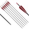 Elong 6PCS 30" Arrows for Compound Bows,Pure Carbon Hunting Arrows for Archery Spine 700 with 100 Grain Screw Tips,4" Turkey Feathers, for Compound & Recurve & Traditional Bow view 1