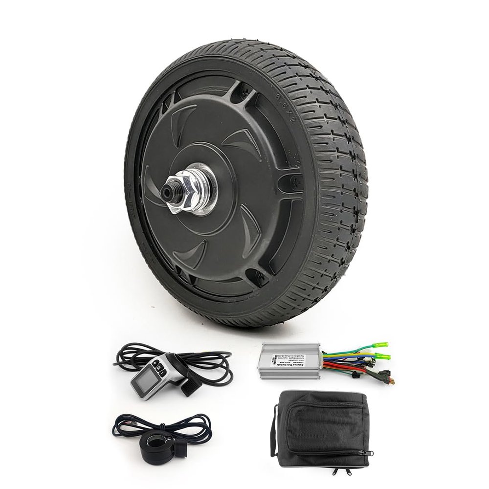 6.5-inch Kickscooter Conversion Set with 350W Brushless Motor Wheel and LCD Screen Display Thumb Gas Handle (48V 350W kit)