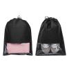 Burva Shoe Bags for Travel 14 Pack Shoe Pouch for Storage Packing with Transparent Windows Large for Men and Women - Black view 3