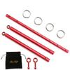EXREIZST Adjustable 2 Pilates Spreader Bar Set Expandable Sports Aid Training Fitness Kit, Red view 3