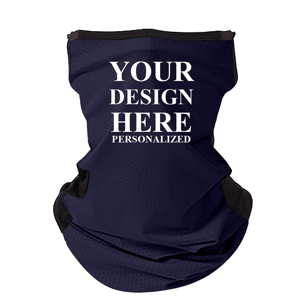 TopTie Personalized Custom Printing Two Tone Mesh Cooling Neck Gaiter,Breathable Outdoor Bandana Face Gaiter-Navy Blue