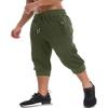 MAGNIVIT Capris for Men Athletic Below The Knee Shorts with Zipper Pockets 3/4 Pants Jogger Sweatpant Capris for Men Army Green view 1