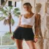 Aleumdr Women's Waistband Swimdress Ruffle Swim Skirt Swimsuit Bottom Black 2XL 18 20 view 3