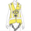 PETZL HI-VIZ High Visibility Vest for NEWTON Harnesses - Yellow view 2