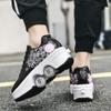 Double deform Wheel Automatic Walking Shoes Male and Female Skating Shoes Adult Children's Roller Shoes 2 in 1 Removable Pulley Skate Shoes view 3