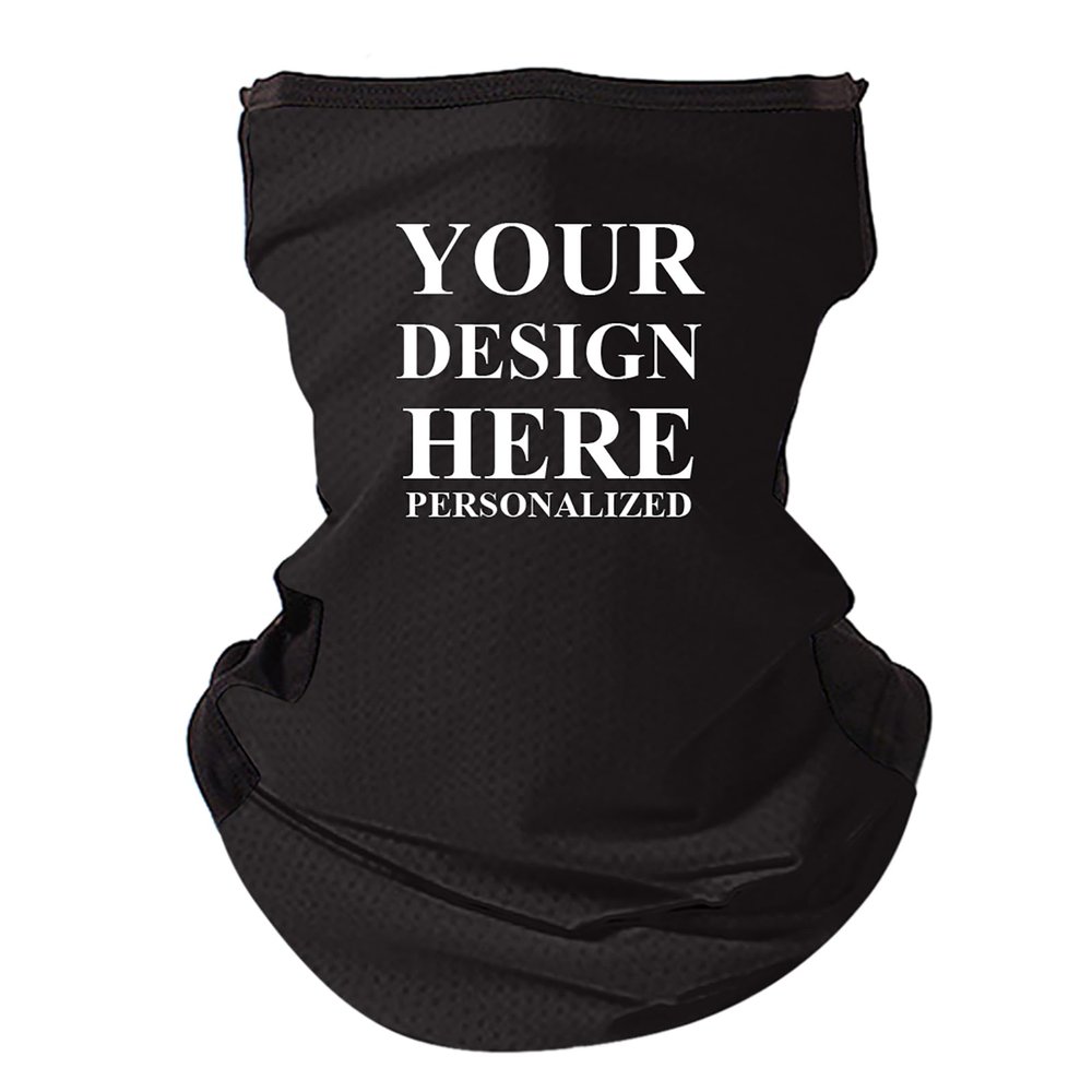 TopTie Personalized Custom Printing Two Tone Mesh Cooling Neck Gaiter,Breathable Outdoor Bandana Face Gaiter-Black