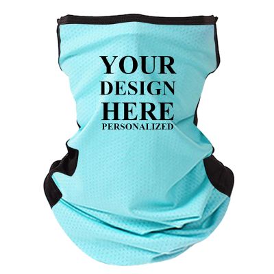 TopTie Personalized Custom Printing Two Tone Mesh Cooling Neck Gaiter,Breathable Outdoor Bandana Face Gaiter-Light Blue