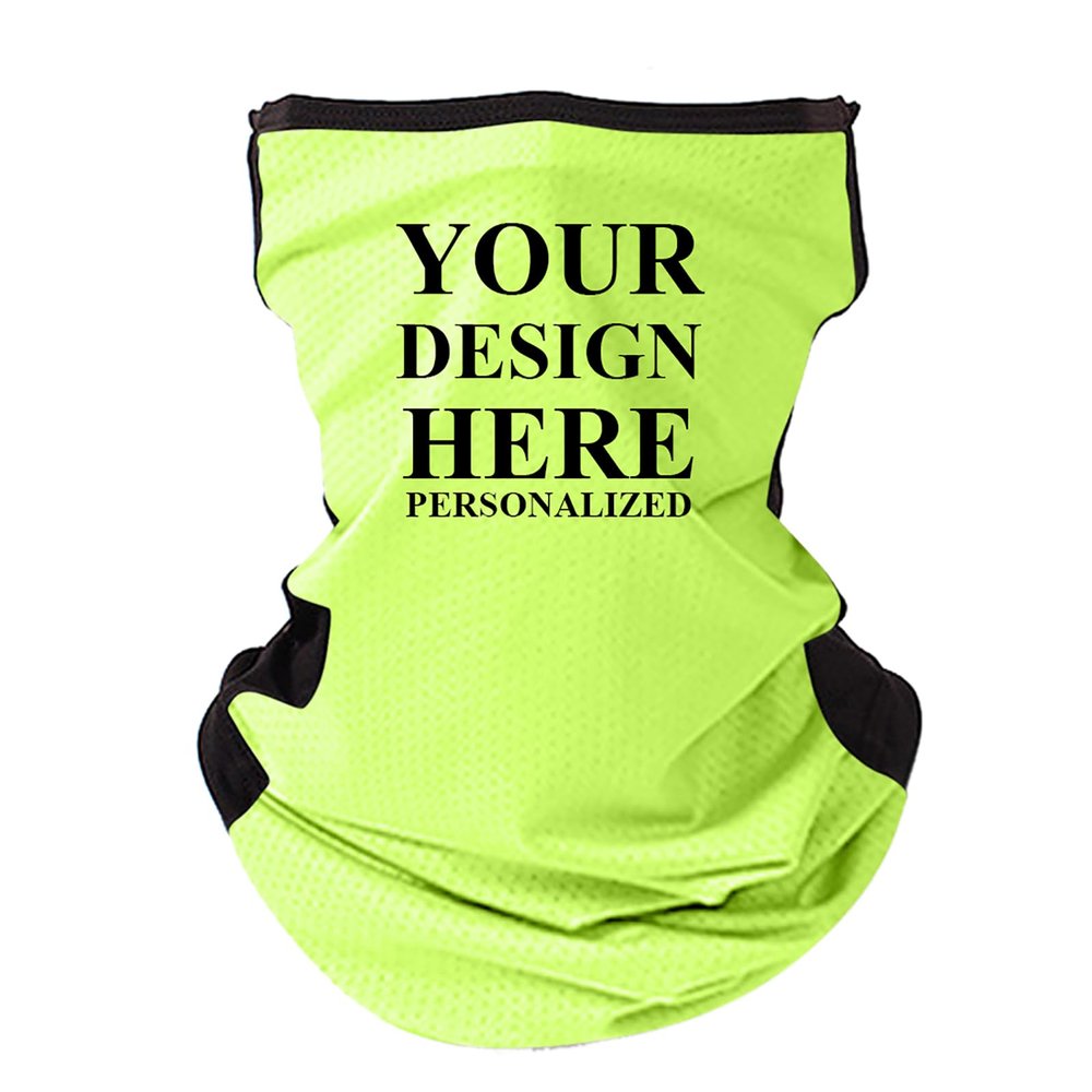 TopTie Personalized Custom Printing Two Tone Mesh Cooling Neck Gaiter,Breathable Outdoor Bandana Face Gaiter-Neon Green