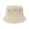 TopTie Embroidered Bucket Hat Cotton Sun Hats for Kids 3-8 Year Old-Beige view 1