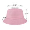 TopTie Embroidered Bucket Hat Cotton Sun Hats for Kids 3-8 Year Old-Beige view 3