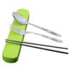 Cabilock Silverware Set Storage Case 6pcs Stainless Steel Cutlery Set for Travel Random Color view 1