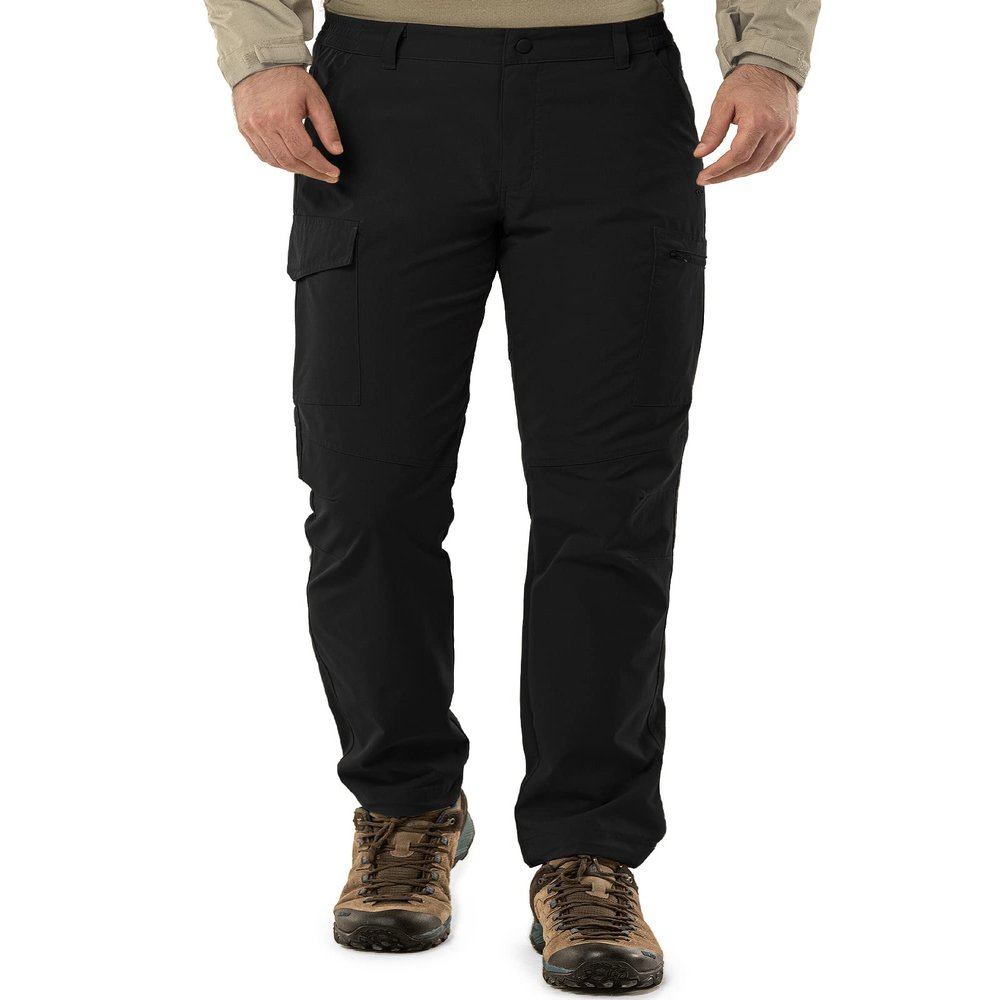 33,000ft Hiking Cargo Pants Men 6 Pockets Water Resistant Lightweight Fishing Outdoor Travel Work Black
