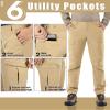 33,000ft Hiking Cargo Pants Men 6 Pockets Water Resistant Lightweight Fishing Outdoor Travel Work Khaki view 3