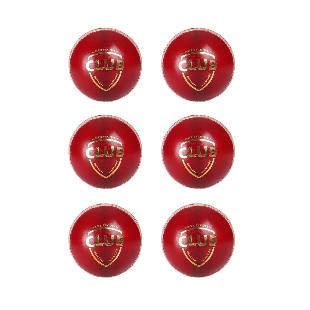 SG Club Leather Cricket Ball, Pack of 6 (Red)