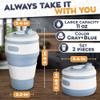 2-Pack Collapsible Coffee Cup Reusable  12oz Leakproof Travel Coffee Mug, Silicone, Foldable & Portable for Hiking, Camping, Office | Lightweight, Heat-Resistant, Easy to Clean, Outdoor & Travel Cup view 2