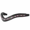 Exion Horse Browband for English Bridle | Curved Shape Padded Equestrian Browband for Show & Dressage | Fuschia, Aurore Boreale, Olivine Crystal Browband for Horses view 1