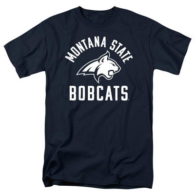 Montana State University Official One Color MSU Bobcats Logo Unisex Adult T-Shirt, Navy, 5X-Large