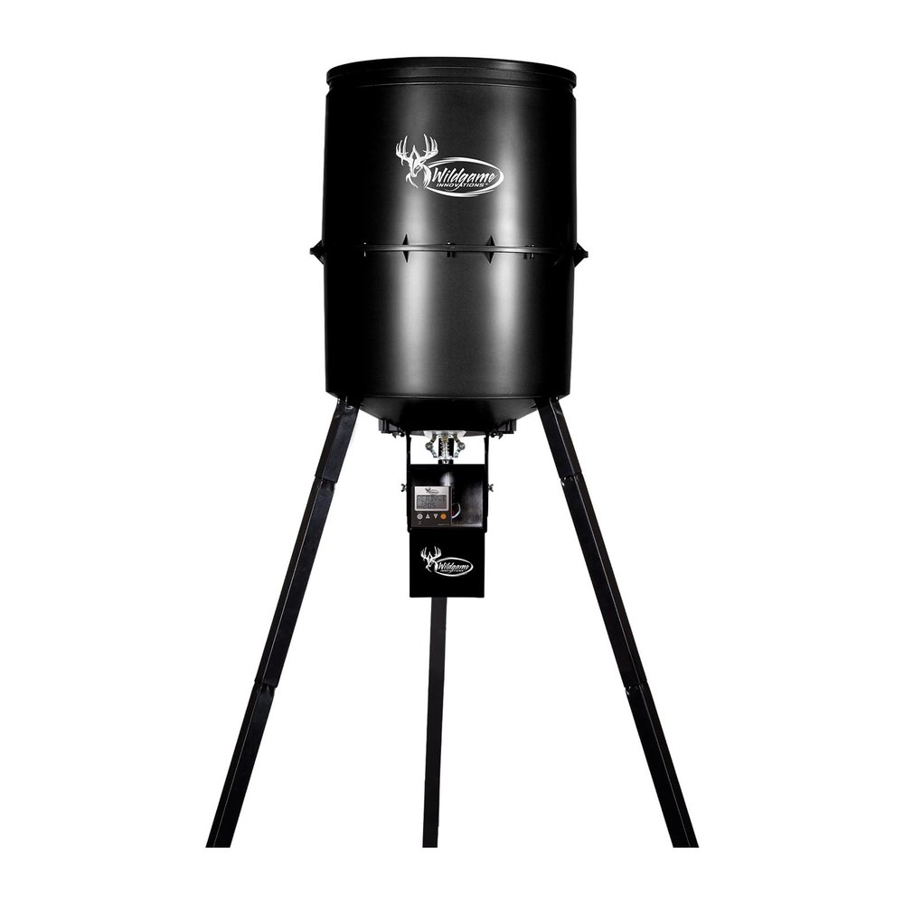 WILDGAME Innovations Evolution 40-Gallon Game Feeder Kit | Durable Weather-Resistant Varmint-Proof Deer Feeder with 270-Pound Capacity, 1-6 Feed Times & 50-Feet Radius