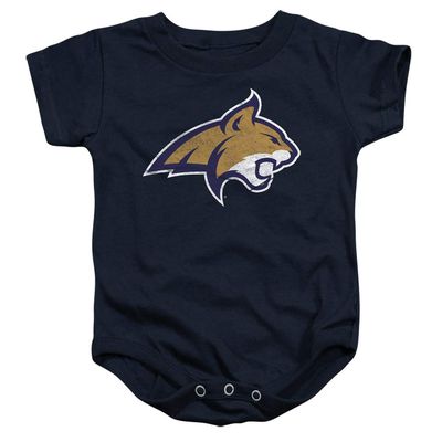 Montana State University Official Distressed Primary Unisex Infant Snap Suit for Baby,Navy, 12 Months
