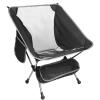 KAISHI Camping Chair, 2 Side Pockets Aluminum Frame Camp Chair with Carry Bag Compact and Lightweight Folding Chair, Breathable Mesh Construction,Black view 1