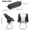KAISHI Camping Chair, 2 Side Pockets Aluminum Frame Camp Chair with Carry Bag Compact and Lightweight Folding Chair, Breathable Mesh Construction,Black view 3