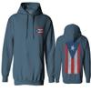 0062. Puerto Rico Flag Boricua Rican Nuyorican Sweatshirt Pullover Hoodie (Indigo Blue, Medium) view 1