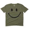 0357. Cute Graphic Happy Funny Smile Smiling Smiley face Positive Smiley for Men T Shirt (Olive Green, 2X-Large) view 1