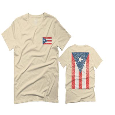 0062. Puerto Rico Flag Boricua Rican Nuyorican for Men T Shirt (Beige 2X-Large)