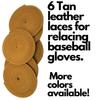 TOFL Baseball Glove Lace Kit with Needle | Six Laces, 72" Long Each Plus Needle | Tan view 3