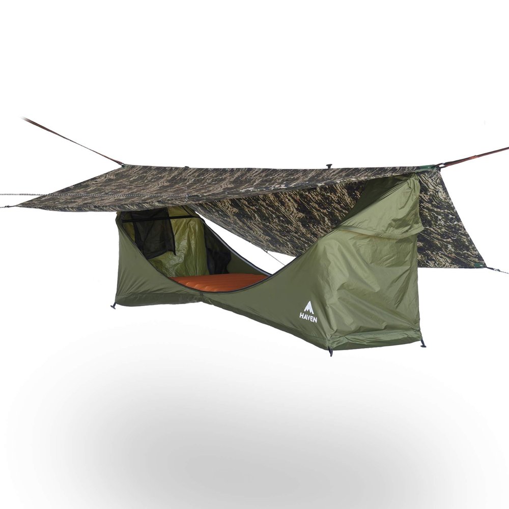 Haven Tent Original Lay-Flat Hammock Tent (Digital Camo)  Camping Hammock Tent with Mosquito Net  Waterproof & Comfortable, Includes Insulated Pad and Rainfly