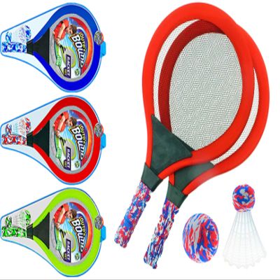 JA-RU Soft Foam Racket Set (1 Set) Badminton, Tennis Racket, & Paddle Ball Toys for Kids, Teens & Adults. Active Indoor & Outdoor Games & Sports Activities. Family Exercise Equipment Set. 5135-1