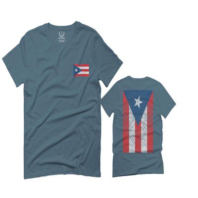 0062. Puerto Rico Flag Boricua Rican Nuyorican for Men T Shirt (Indigo 2X-Large)