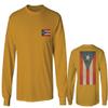 0062. Puerto Rico Flag Boricua Rican Nuyorican Men's Long Sleeve t Shirt (Gold X-Large) view 1
