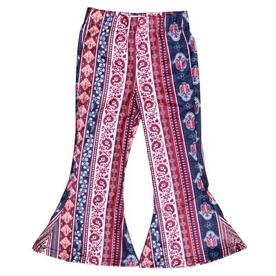 Daisy Del Sol Little Girls Boho Bell Bottom Stretch Legging Flared Soft Yoga Pants Toddler Childrens Kids 2T-8 Years (Marsala, 3T)