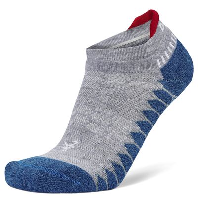 Balega Silver Compression Fit Performance No Show Athletic Running Socks for Men and Women (1 Pair), Midgrey/Denim, Small