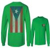 0062. Puerto Rico Flag Boricua Rican Nuyorican Men's Long Sleeve t Shirt (Irish Green X-Large) view 1