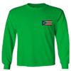 0062. Puerto Rico Flag Boricua Rican Nuyorican Men's Long Sleeve t Shirt (Irish Green X-Large) view 2